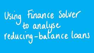 Using Finance Solver to analyse reducing balance loans  Unit 3 and 4 VCE Further Maths [upl. by Hitoshi262]