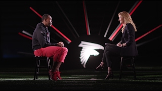 JULIO JONES WITH ERIN ANDREWS SUPER BOWL 51 [upl. by Akimot]