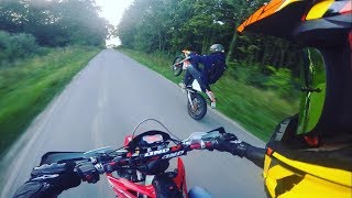 CRASH BAVETTE KTM 125 EXC  MON POTE SE RETOURNE EN WHEELING 😅 [upl. by Fisken542]