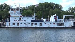 Ingram Barge on the Mississippi River Red Wing MN [upl. by Aelsel]