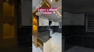 Luxury u shaped kitchen design💏 shortvideo kitchen kitchendesign [upl. by Alicul]