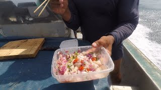 CEVICHE EM ALTO MAR  PESCARIA [upl. by Quinlan]