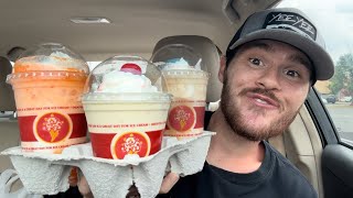 Cold Stone National Ice Cream Day Treats Review  Orange Float Root Beer Float and Fudge Sundae [upl. by Nellaf]