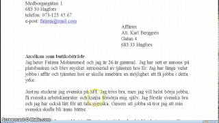 Jobbansökan [upl. by Eiduam]