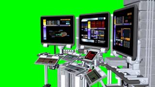 Security Monitor Station  Green Screen C  free use [upl. by Benedicto]