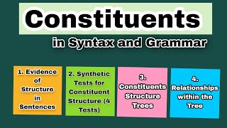 Constituents in Syntax and Grammar Constituents Structure Constituents Structure Trees [upl. by Adiela254]