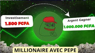 quotQuel investissement pour obtenir 1 000 000 FCFA avec La Crypto PePe  🔥quot [upl. by Tirrell]