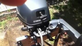 2003 Yamaha outboard motor tiller 4 stroke [upl. by Enyawed]