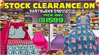 Stock Clearance SALE Partywear Dresses at 1599 [upl. by Neeloj]