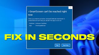 Fix SmartScreen Cant Be Reached Right Now In Windows 10 11  Disable SmartScreen [upl. by Ahsika]