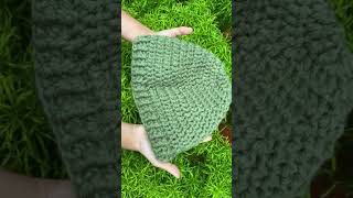 Crochet winter beanie💚 crochetosajnire shortsfeed snap trending splashthecrochet [upl. by Ignatzia]