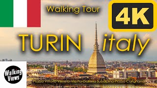 Discover Turin A Walking Tour of Italy’s Hidden Gem  UHD 4K 60fps video with captions [upl. by Leonteen]