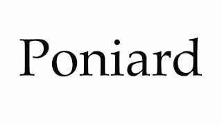 How to Pronounce Poniard [upl. by Einavoj864]