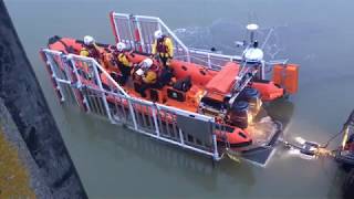 Launch and retrieval of RNLI Rye Harbour Lifeboat [upl. by Oaht]