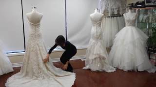 How To Bustle Your Wedding DressFrench Bustle vs American Bustle [upl. by Pelagia]