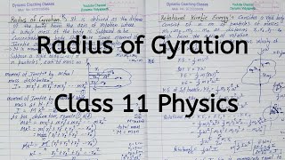 Radius of Gyration  Chapter 6  System of Particles and Rotational Motion  Class 11 Physics [upl. by Yerocal]