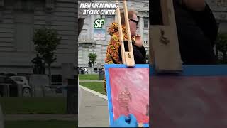 plein air painting at civic center sf outdoorpainting shorts [upl. by Leaw]