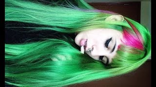 CABELO VERDE E ROSA COM ANILINA vlog Jade La Verne [upl. by Imarej486]