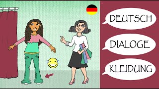 Deutsch lernen Dialoge  Kleidung kaufen  shopping  German lesson clothing  A2  B1 [upl. by Akoyn]