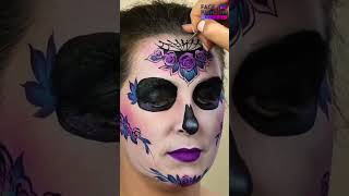 Women’s Sugar Skull face paint tutorial shorts catrinamakeup sugarskullmakeup [upl. by Eeryn]