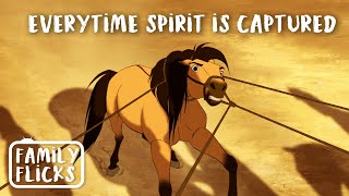 Every time Spirit Gets Captured  Spirit Stallion of the Cimarron 2002  Family Flicks [upl. by Ebbarta]