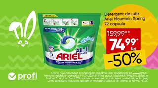 Intampina Pastele la Profi Acum ai Detergent de rufe Ariel Mountain Spring la un pret special [upl. by Ribble]