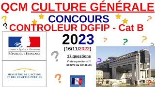 QCM Culture générale  Annales controleur DGFIP  202223  concours fonctionnaire  quizv2 [upl. by Notliw]