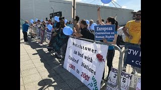 Protesting London International Convention of Jehovahs Witnesses 2018 [upl. by Amsirahc]