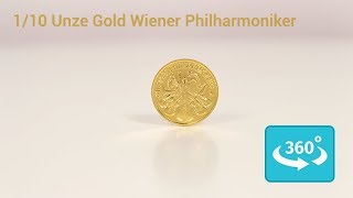 110 Unze Goldmünze Wiener Philharmoniker in 360° Ansicht [upl. by Nahsor134]