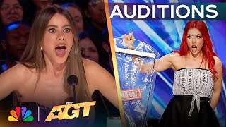 Solange Kardinaly SHOCKS The Judges With Magical Quick Change  Auditions  AGT 2024 [upl. by Euqinoj]