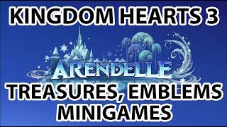 Kingdom Hearts 3 Arendelle  All Treasures Lucky Emblems and Minigames [upl. by Christenson]