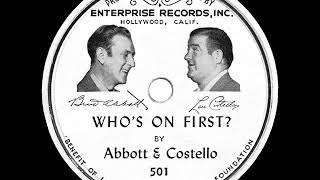 1947 HITS ARCHIVE Who’s On First  Abbott amp Costello 78rpm version [upl. by Arliene116]