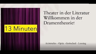 Willkommen in der Dramentheorie Von Aristoteles bis Lessing  Konzeptionen und Thesen zur Dramatik [upl. by Calva]