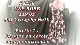 Faire une robe pin up  Partie 1  La jupe cercle ou patineuse [upl. by Atsillak83]