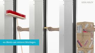 ASSA ABLOY the smart highspeed door Obstruction detection [upl. by Lecia279]