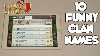 Top 10 FUNNIEST Clan Names in Clash of Clans [upl. by Kristoforo]