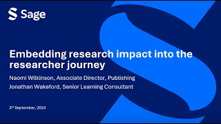 Embedding research impact into the researcher journey  Epigeums Vitae Presentation [upl. by Ulrica860]