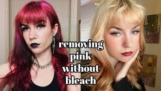 REMOVING PINK HAIR DYE WITHOUT BLEACH [upl. by Tj]