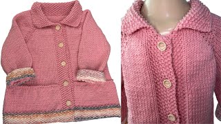 CASACO EM TRICÔ INFANTIL COM GODÊ  CLASSIC PULL ROSA [upl. by Emlen]