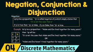 Logical Operators − Negation Conjunction amp Disjunction [upl. by Ardnaxila]