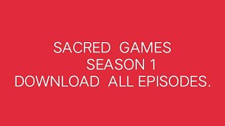 Sacred Games Season 1 Full Details Discussion in Hindi [upl. by Eneg819]