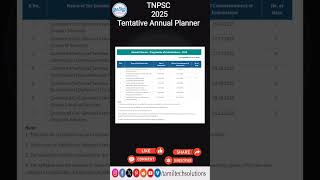 TNPSC 2025 Tentative Annual Planner 📝 [upl. by Ayatan]