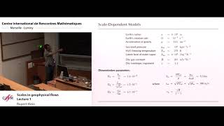 Rupert Klein Scales in geophysical flows  Lecture 1 [upl. by Lyreb]