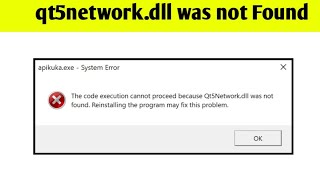 qt5networkdll was not found fix [upl. by Shuler813]