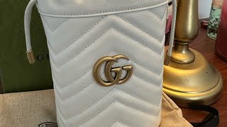 Gucci GG Marmont Mini Bucket Bag in White [upl. by Clarkson]