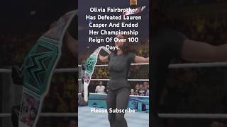 Olivia Fairbrother Has Defeated Lauren Casper And Ended Her Championship Reign Of Over 100 Days [upl. by Drye]