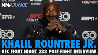 Khalil Rountree Makes Case For Alex Pereira Title Fight After TKO  UFC Fight Night 233 [upl. by Gnehp307]