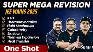 KTG Thermodynamics Fluids Calorimetry  Elasticity Heat Transfer 1 Shot  PYQs Tricks JEE 2025 [upl. by Nodyarb415]