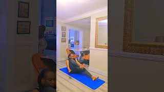 Smaller waistline exercise beginnerexercise womenover50workout yoga fitness shorts homefitness [upl. by Osmo345]