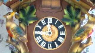 Quarterhour striking Cuckoo amp Quail Clock [upl. by Zetniuq3]